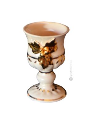 CALICE handmade ceramic table ornament Baroque style artistic with 24k gold details Made in Italy