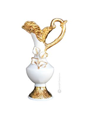 VASE Baroque style artistic ceramic with 24k gold details Made in Italy