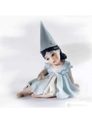 BLUE FAIRY, Capodimonte porcelain, romantic fairy doll, high quality art.