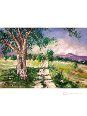 THE GREAT OAK Acrylic painting on canvas modern Made in Italy 