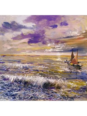 SEA Acrylic painting on canvas modern Made in Italy 