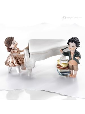 MARTINA WITH IGOR - Italian dolls and musicians with piano, hand painted with care.
