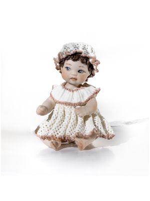 MICRO Capodimonte porcelain statuette, baptism doll fine art.