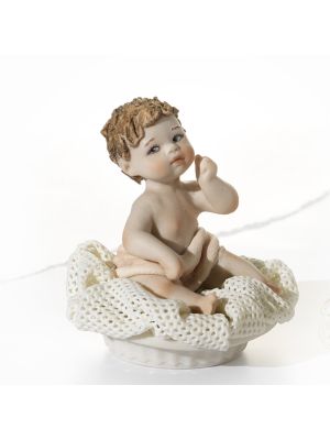 MAOMAO Capodimonte porcelain statuette, delicate baby doll.