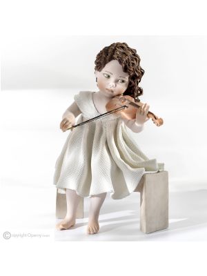 MINUETTO - Capodimonte porcelain, musician with violin, Italian art and passion.