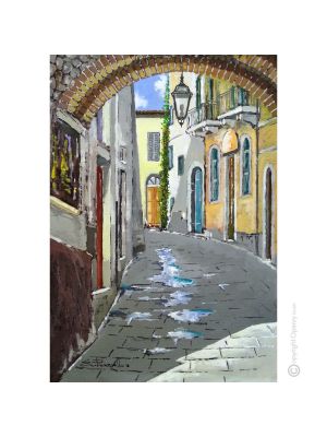 MONTEFIASCONE Acrylic painting on canvas modern Made in Italy 