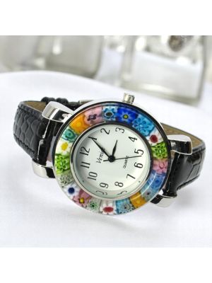SPACE wristwatch with Murrine Murano glass hand made authentic Made in Italy