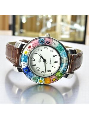 SPACE wristwatch with Murrine Murano glass hand made authentic Made in Italy