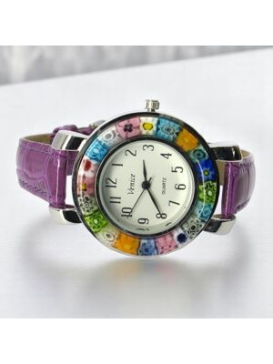 SPACE wristwatch with Murrine Murano glass hand made authentic Made in Italy