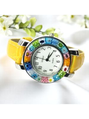 SPACE wristwatch with Murrine Murano glass hand made authentic Made in Italy