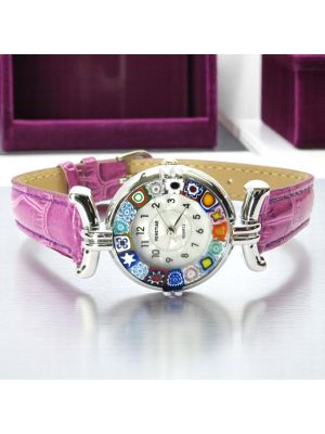 LADY wristwatch with Murrine Murano glass hand made authentic Made in Italy