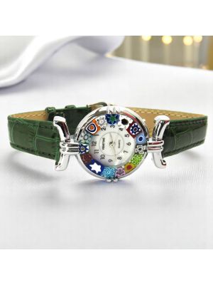 LADY wristwatch with Murrine Murano glass hand made authentic Made in Italy