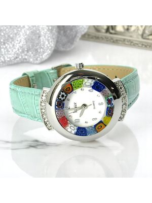 STAR wristwatch with Murrine Murano glass hand made authentic Made in Italy