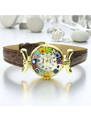 LADY wristwatch with Murrine Murano glass hand made authentic Made in Italy