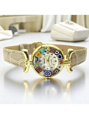 LADY wristwatch with Murrine Murano glass hand made authentic Made in Italy