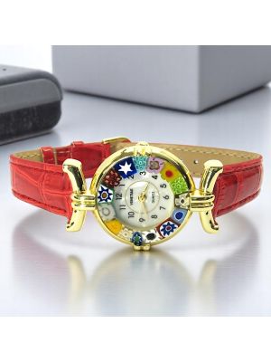 LADY wristwatch with Murrine Murano glass hand made authentic Made in Italy