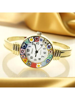 RIALTO wristwatch with Murrine Murano glass hand made authentic Made in Italy