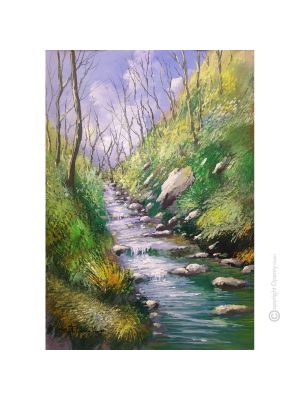 WALK IN THE WOODS Acrylic painting on canvas modern Made in Italy 