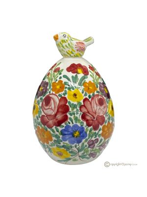 UOVO, original artistic ceramic by Castelli, hand-made and hand-painted, true Made in Italy.