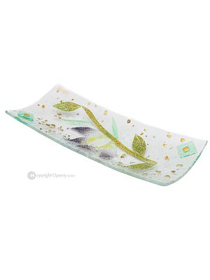 NINFEA – Centerpiece, tray, serving dish handmade artistic glass modern design
