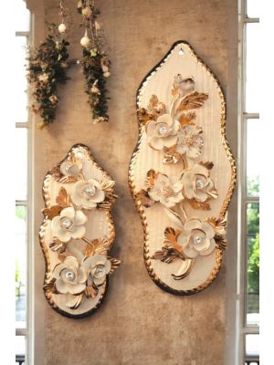 Ceramic wall sculpture art  - Decor art - Set of 2 climb roses