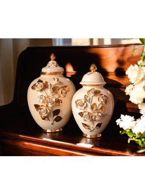 Vase ceramic artwork - Home decò - Set 2 vases globe Swarovski