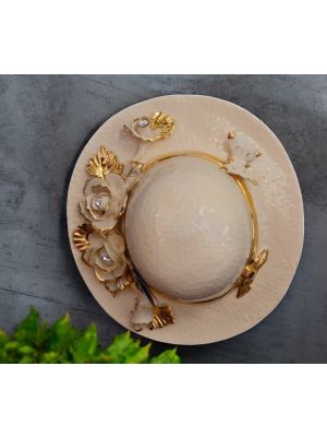 HAT Wall decorative object to hang Baroque style artistic ceramic with 24k gold details Made in Italy