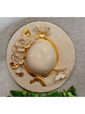 HAT Wall decorative object to hang Baroque style artistic ceramic with 24k gold details Made in Italy
