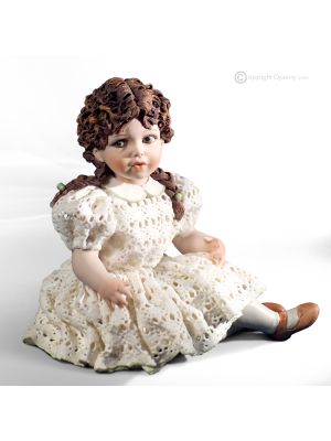 ROSSELLA Capodimonte refined porcelain doll, timeless beauty.