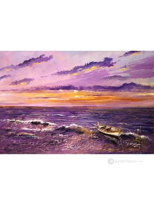 A SUMMER EVENING  Acrylic painting on canvas modern Made in Italy 