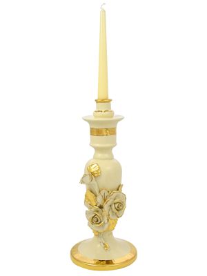 Candle stick holder - Tabletop décor - Fine handmade flowers