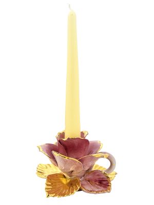 Candle stick holder - Home style - Flower with leaves base