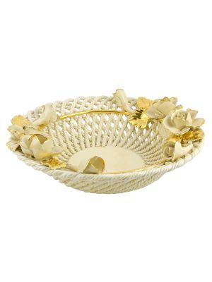 Centerpiece bowl ceramic - Home style - Floral sculpture artwork