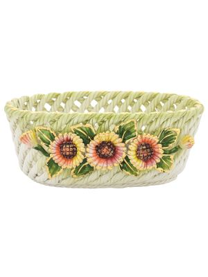 PORTAVASO MARGHERITE 1 Cachepot Planter Ceramic Artistic 24k Gold Handcraft Made in Italy-Green