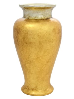 Vase ceramic art - Home style - 24k gold and 925 silver leaf