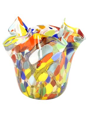Table centerpiece Murano glas vase - Decor art - Harlequin motif