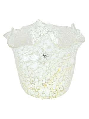 Vase Murano glass centerpiece - Tabletop décor - Milk spots