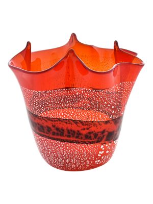 Vase Murano glass Bowl - Tabletop décor - Silver 925 leaf spots