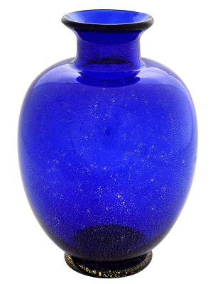 VASO TONDO ORO Murano Vase Glass Gold Leaf Decor Venice Made in Italy Handmade