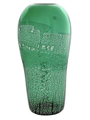 Murano Italian blown glass vase - Office décor -  Silver wrapped