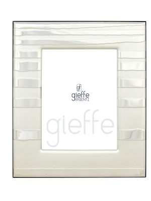 Photo frame in silver - Decor art - Horizontal shiny ribbons