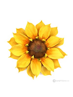SUNFLOWER – Hanging flower in Capodimonte porcelain, handmade, high quality