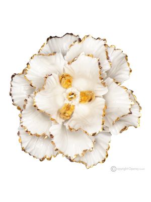 PPAPAVERO ORO – Hanging flower in Capodimonte porcelain, 24K gold details