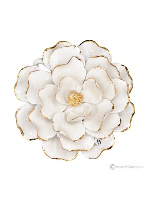 DALIA ORO – Hanging flower in Capodimonte porcelain, 24K gold details