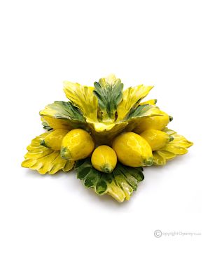 LEMON CANDLE HOLDER – Centerpiece table decoration, Capodimonte ceramic