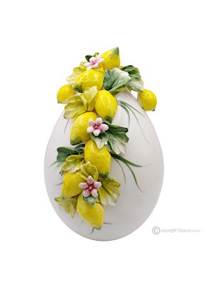 LEMON EGG – Centerpiece table decoration, fine Capodimonte ceramic