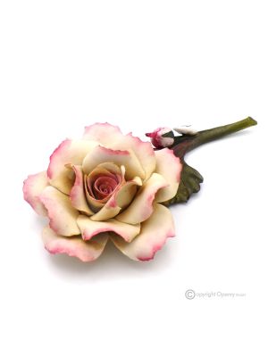 ROSE – Hanging flower in Capodimonte porcelain, handmade, high quality