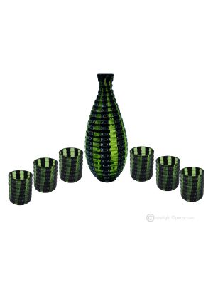 LIQUOR MURRINA Set 6 shot glasses with bottle in Murano glass Made in Italy