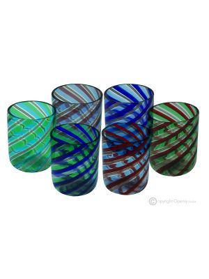 LIQUOR FILIGREE Set 6 shot glasses in Murano glass Made in Italy
