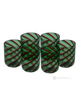 LIQUOR FILIGREE Set 6 shot glasses in Murano glass Made in Italy